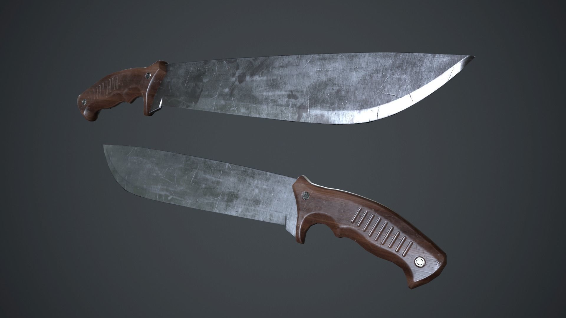 Machete Knife PBR Game Ready Low-poly 3D model