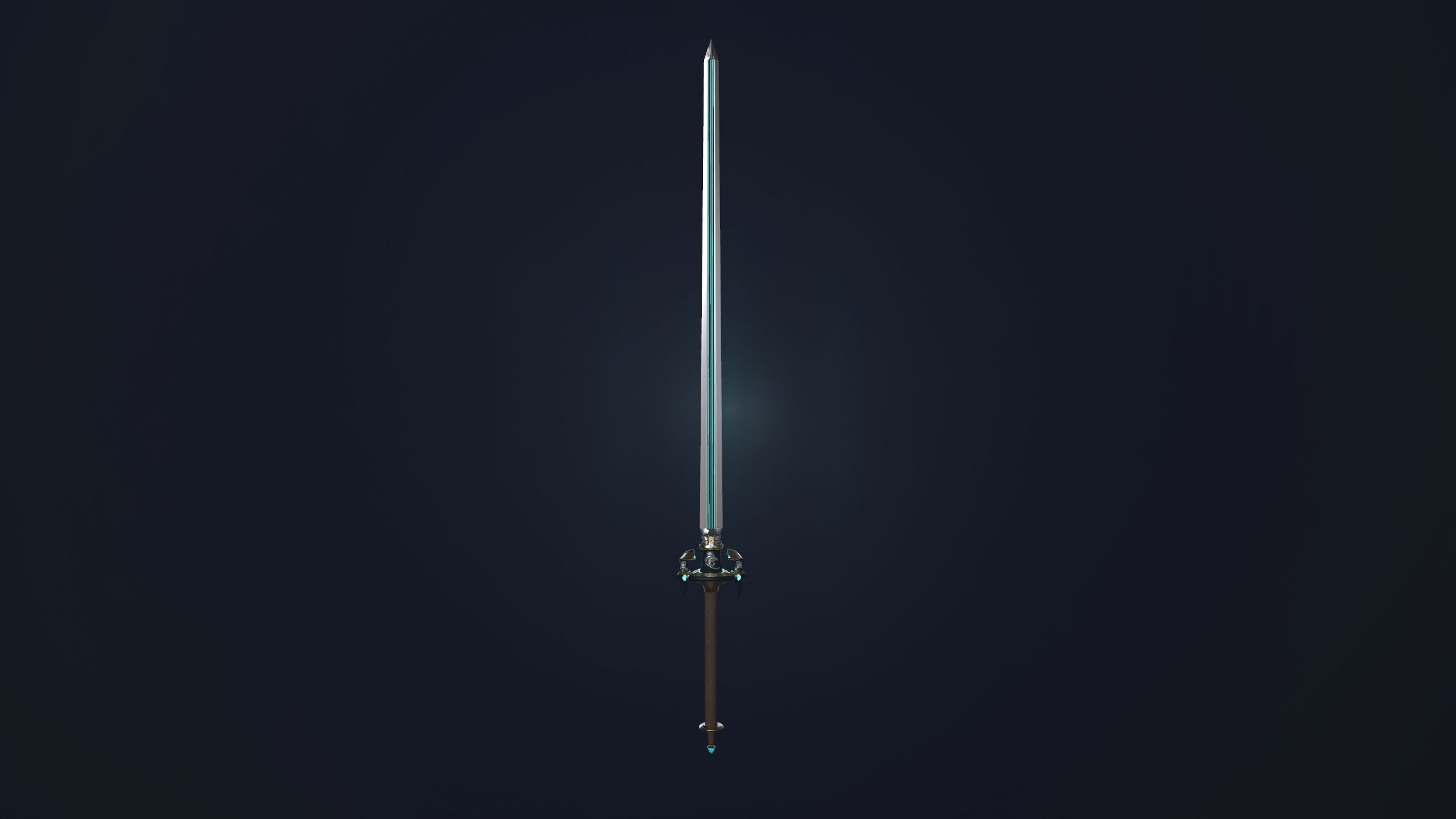 3D model Chineese stylized two-handed sword VR / AR / low-poly | CGTrader