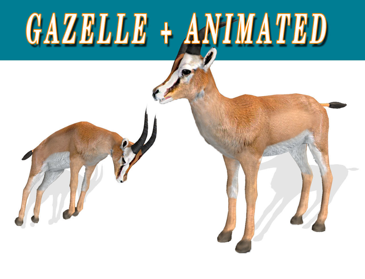 Low poly Gazelle Animated - Game Ready