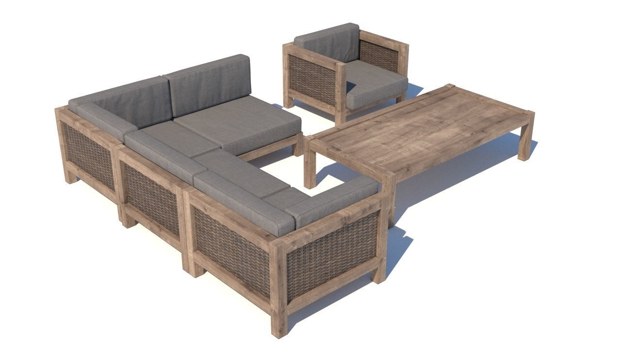 3D model outdoor furniture collection model VR / AR / lowpoly CGTrader