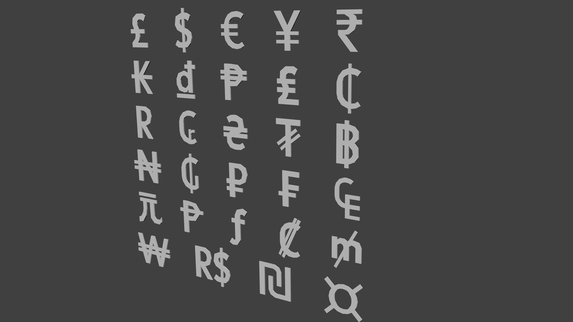 Currency signs set