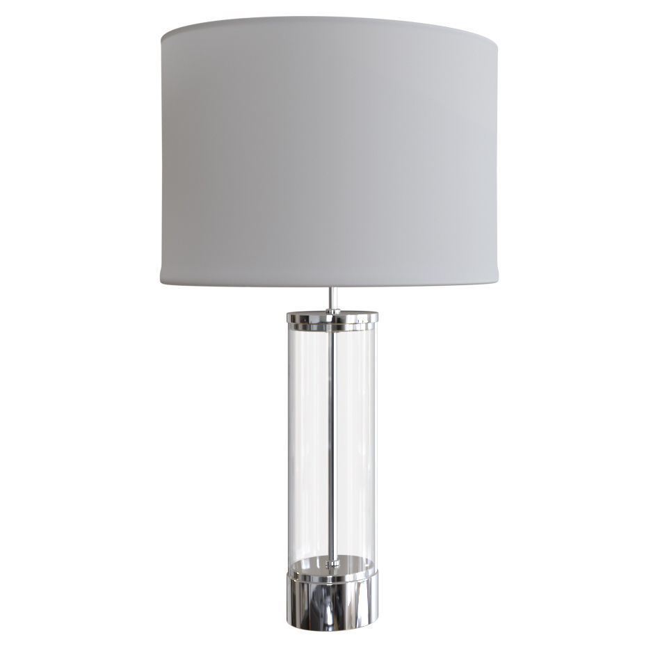 West Elm Acrylic Column nickel and brass finish Table lamp 3D model CGTrader