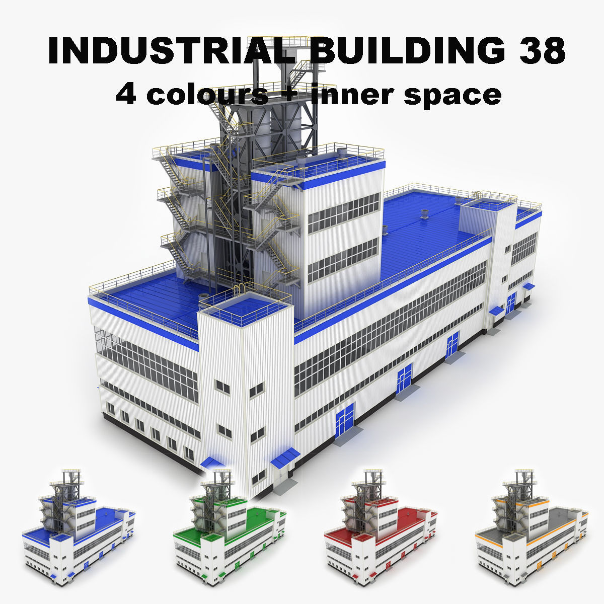 Medium industrial building 38 3D model