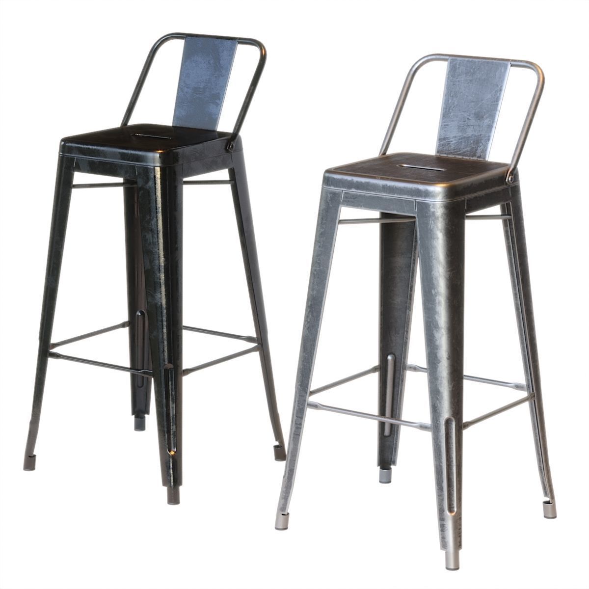 3d Xavier Pauchard Tolix Style Metal Bar Stool Xavier Pauchard Tolix Style Metal Bar Stool 3d Model Max Obj Fbx Unitypackage 2