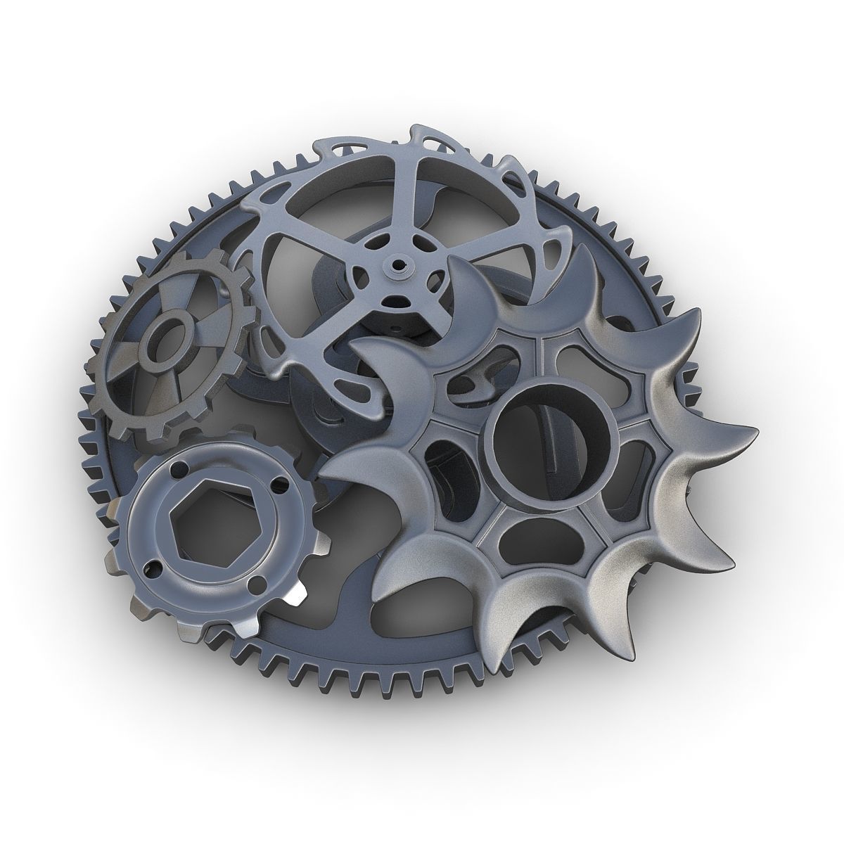 Steampunk Gears Set 03 3D model