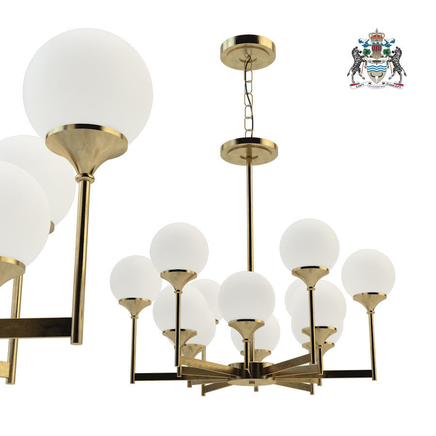 Ball Valley Chandelier 12 3D model