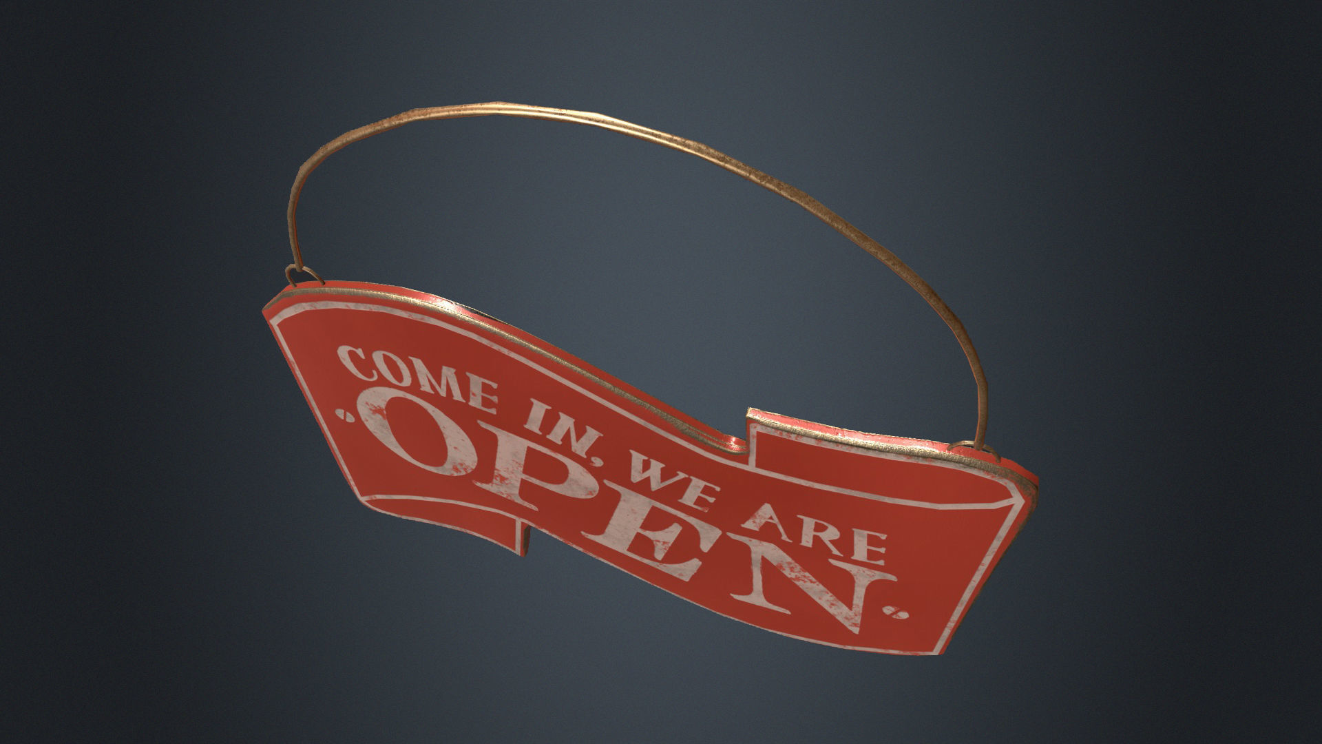3D model Open-Closed Sign - Vintage Open-Closed Sign - Red and Black ...