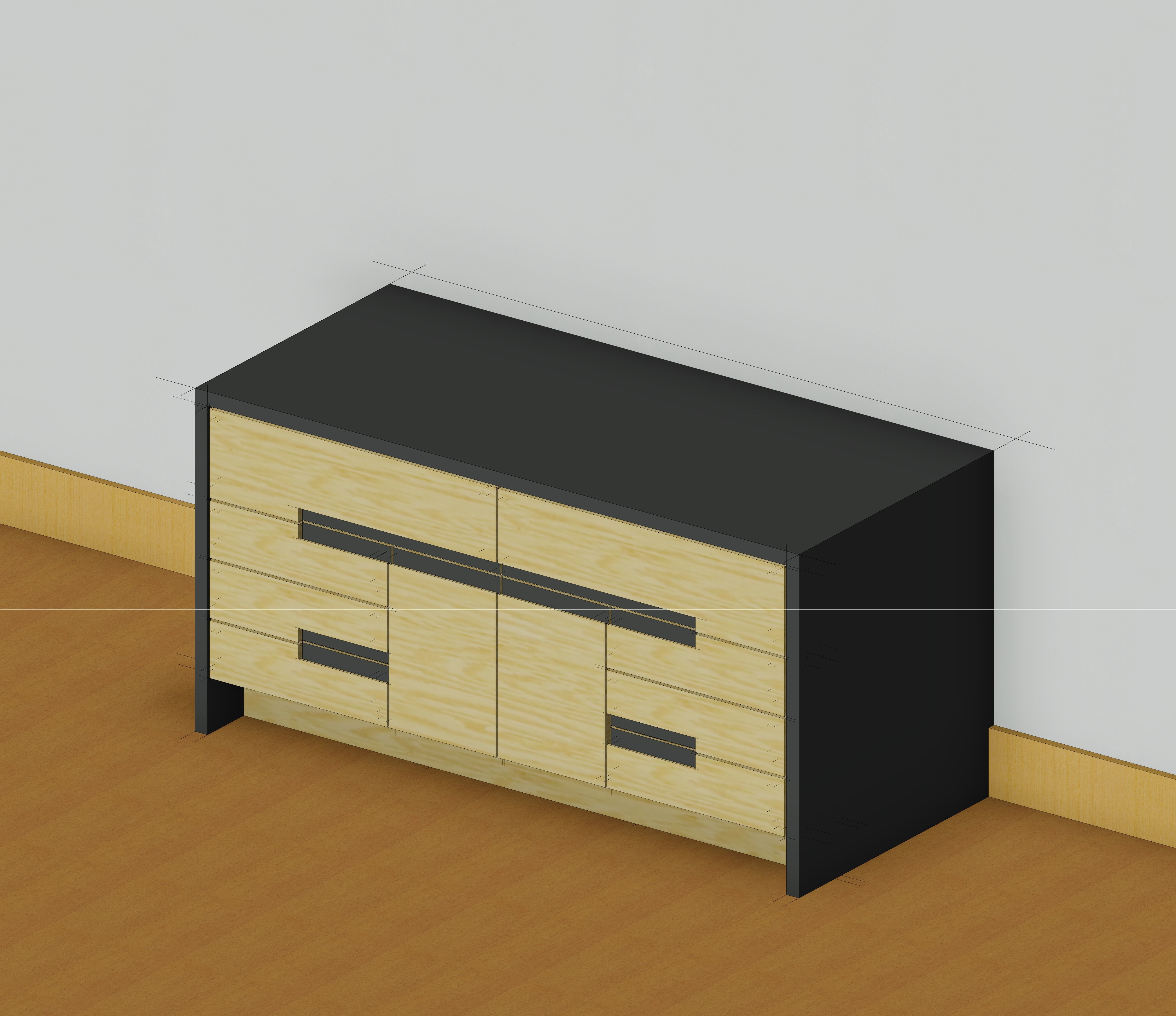 3D Revit 2018 Dresser family 3D model CGTrader