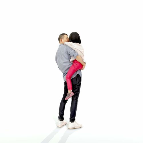 happy man carrying small