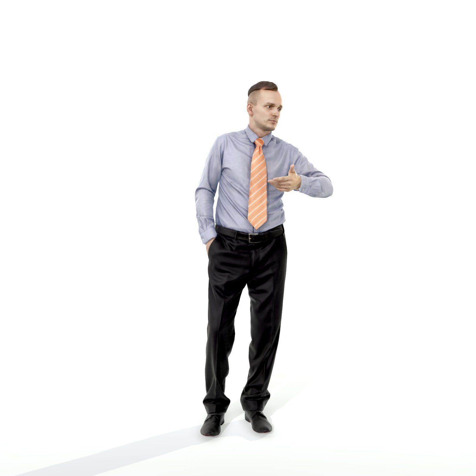 Business Man with Tie and Blue Shirt BMan0307-HD2-O02P02-S