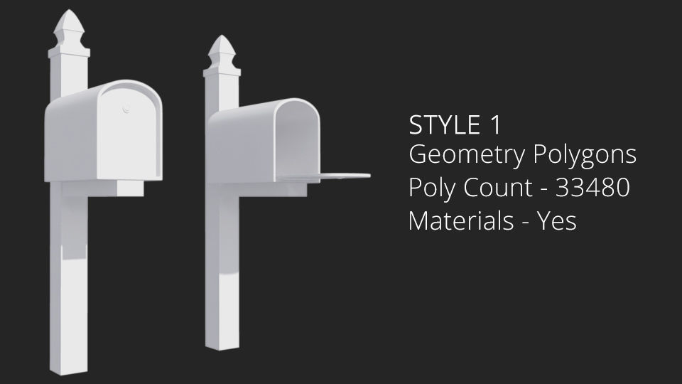Pack Mailbox Low-poly 3D model