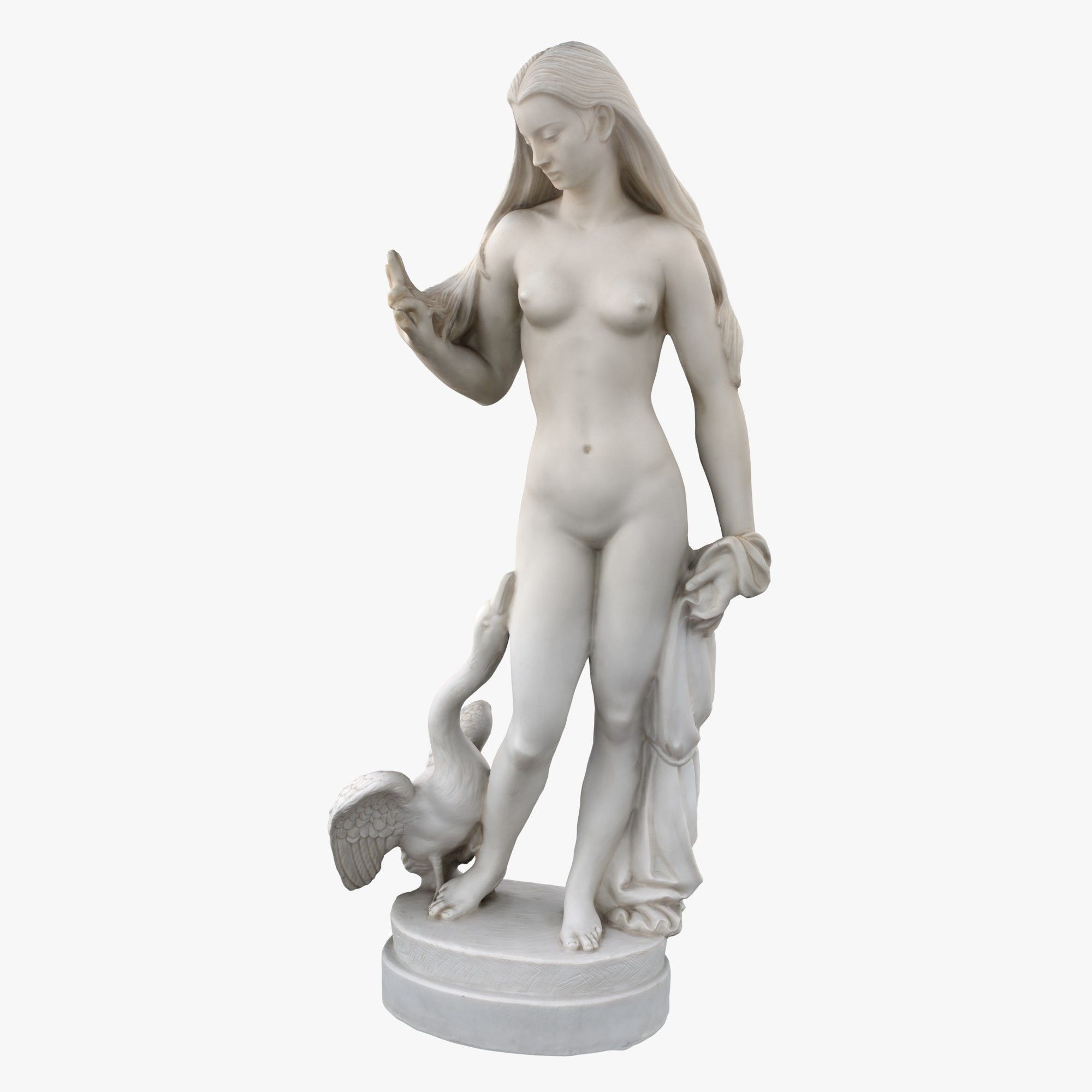 Statue Woman and Swan