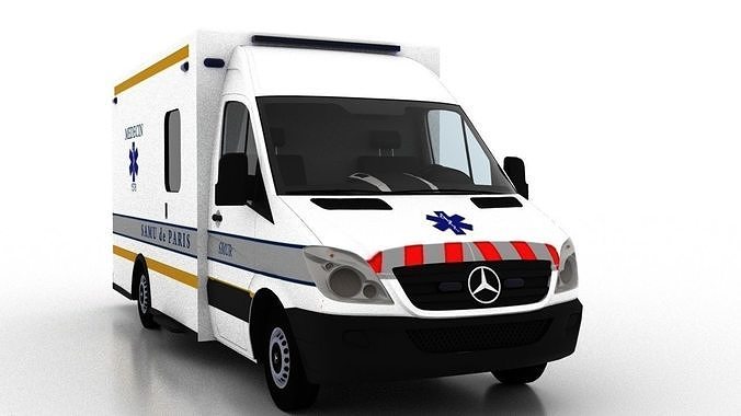 Mercedes Benz Sprinter Truck France Ambulance 3D Model | CGTrader