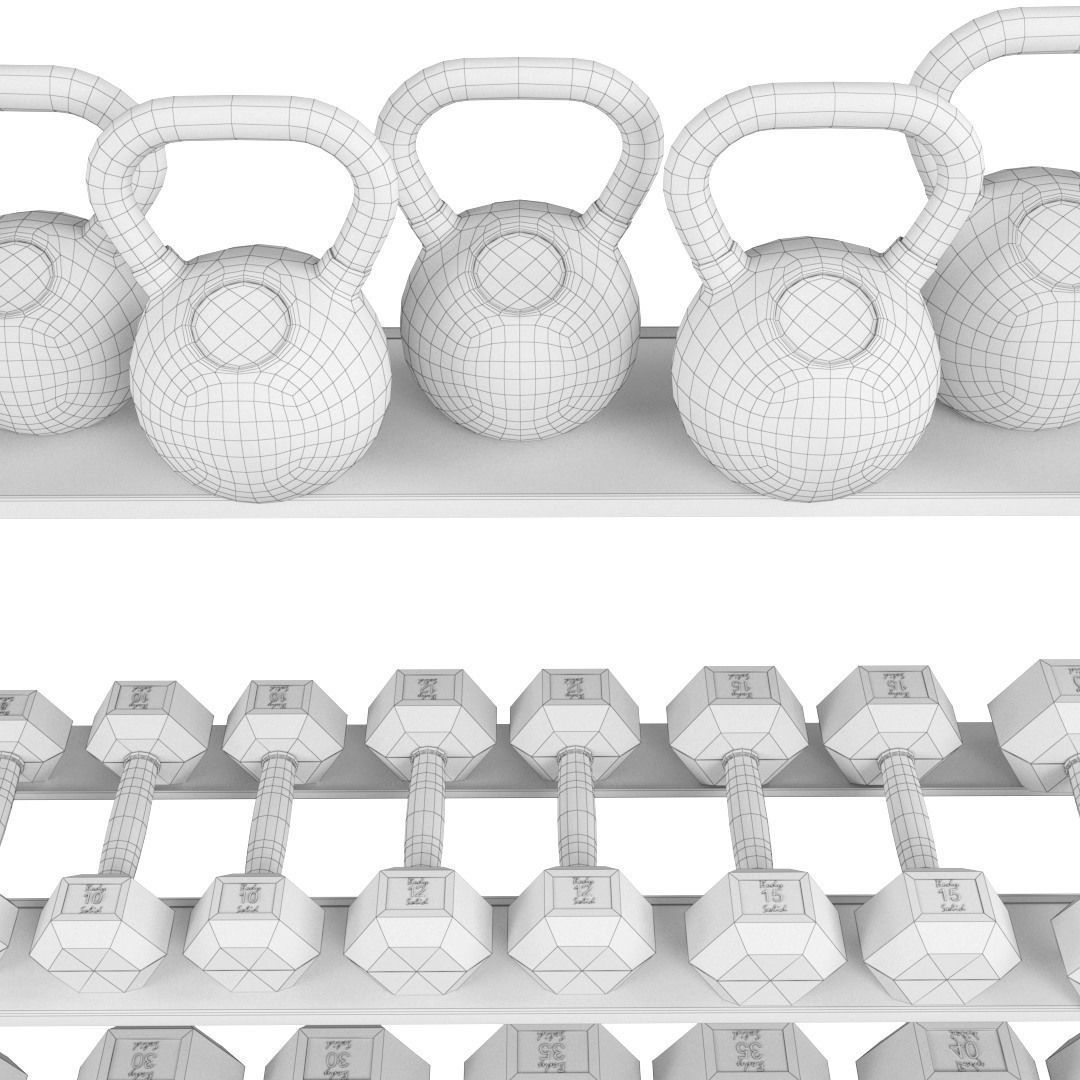 Gym Weights set BodySolid 3D model CGTrader