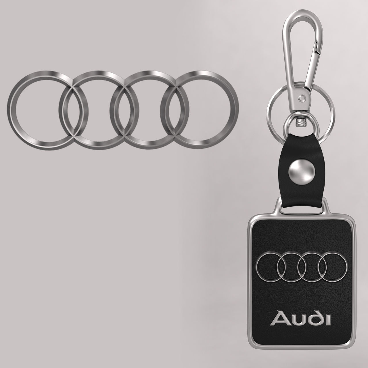 Audi car metal logo keychain 3d model CGTrader