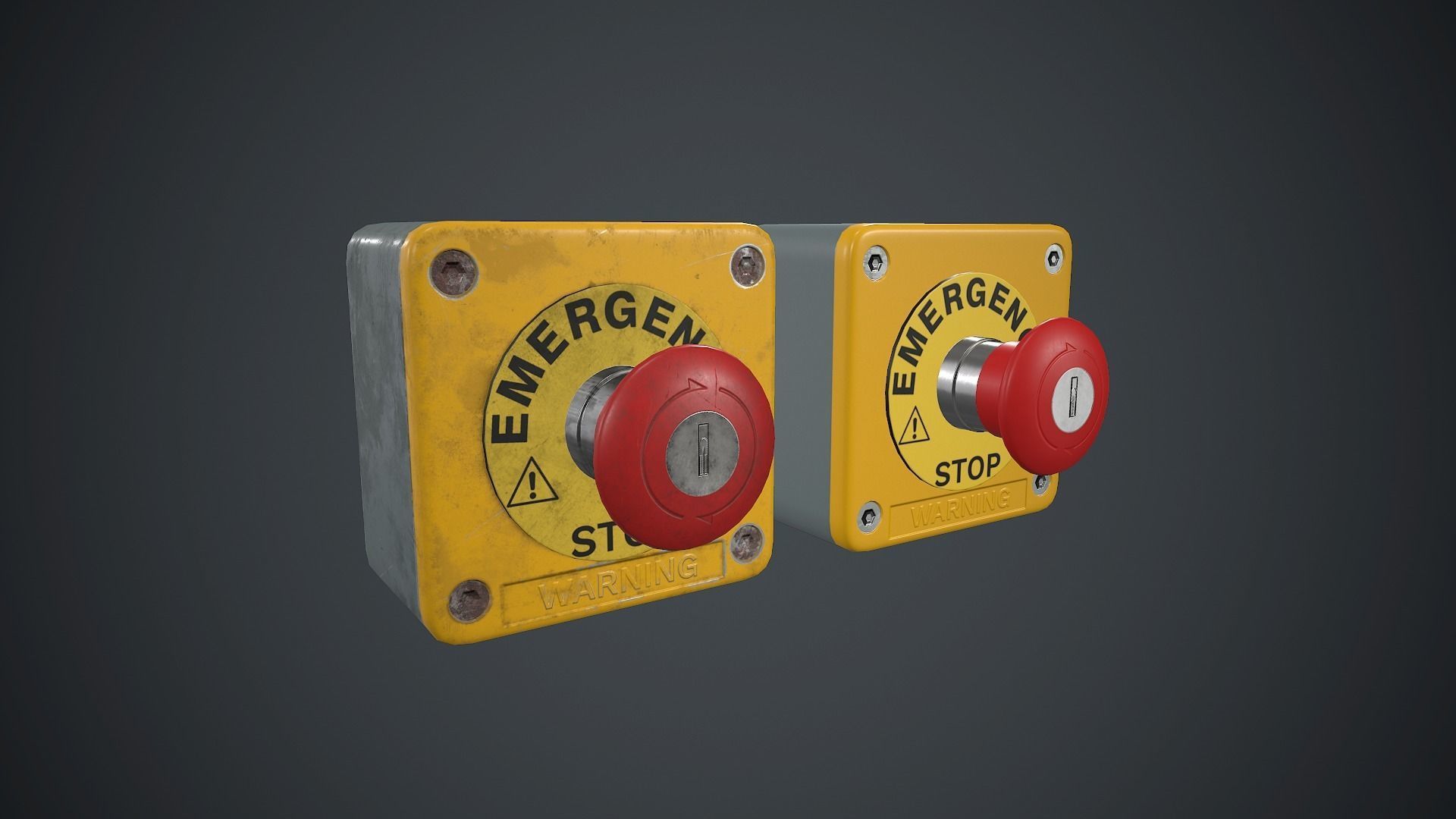 Emergency Button PBR Game Ready