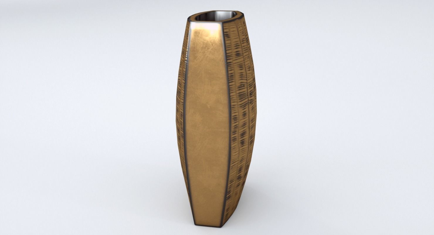 3D model Carver Brass Narrow Vase VR / AR / lowpoly CGTrader