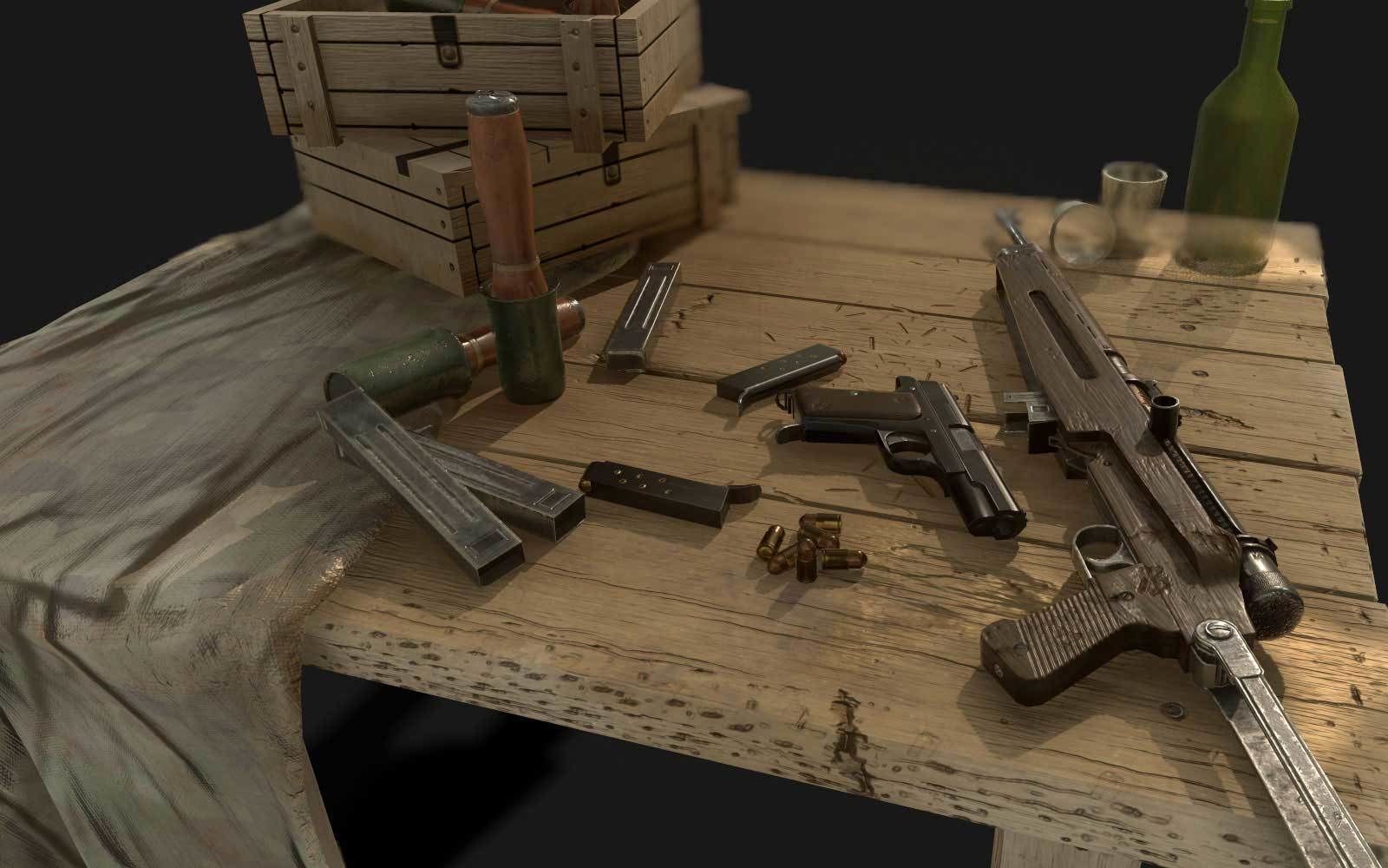 Hungarian Army Weapons from WW2 3D model