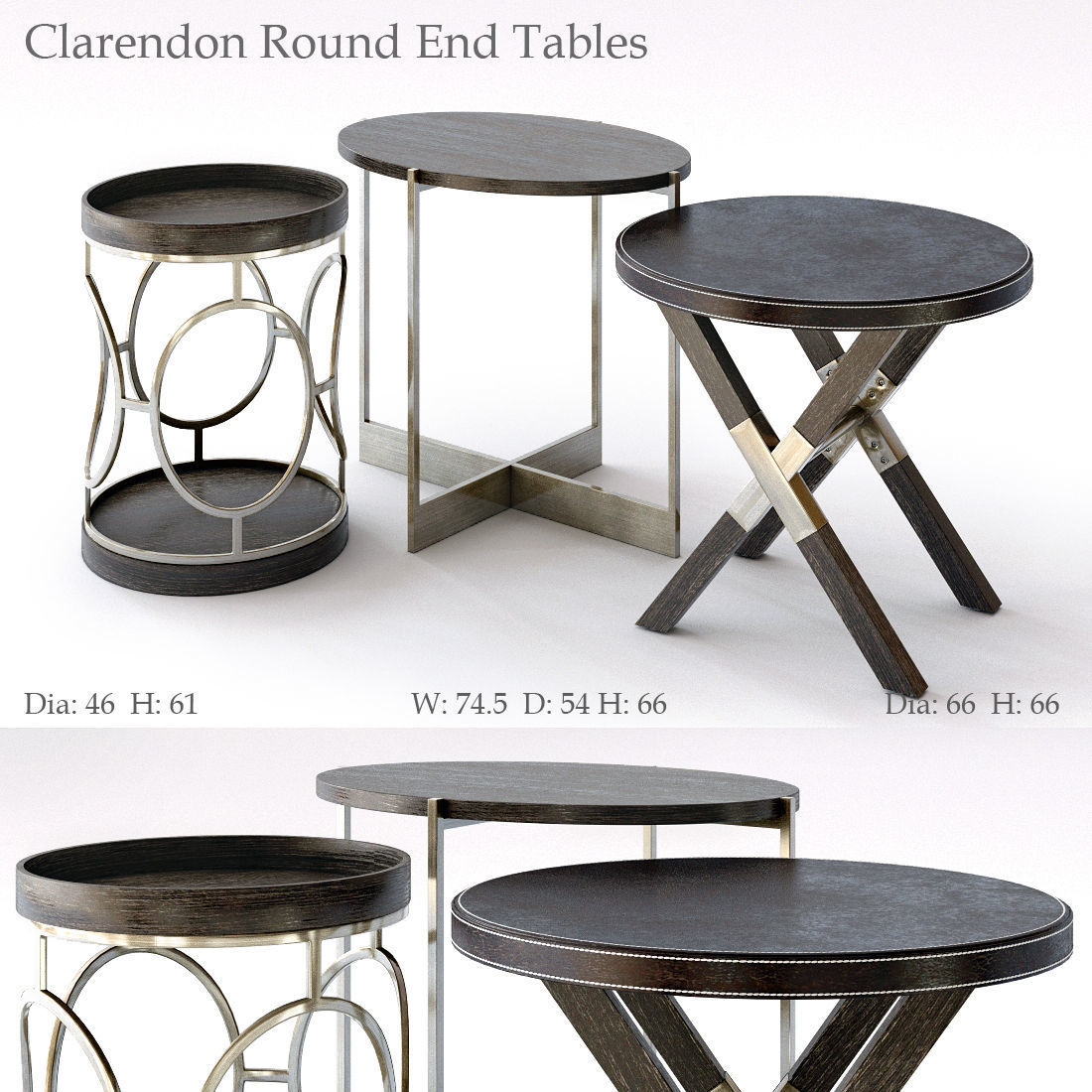 Bernhardt Clarendon Round End Table 3d Model
