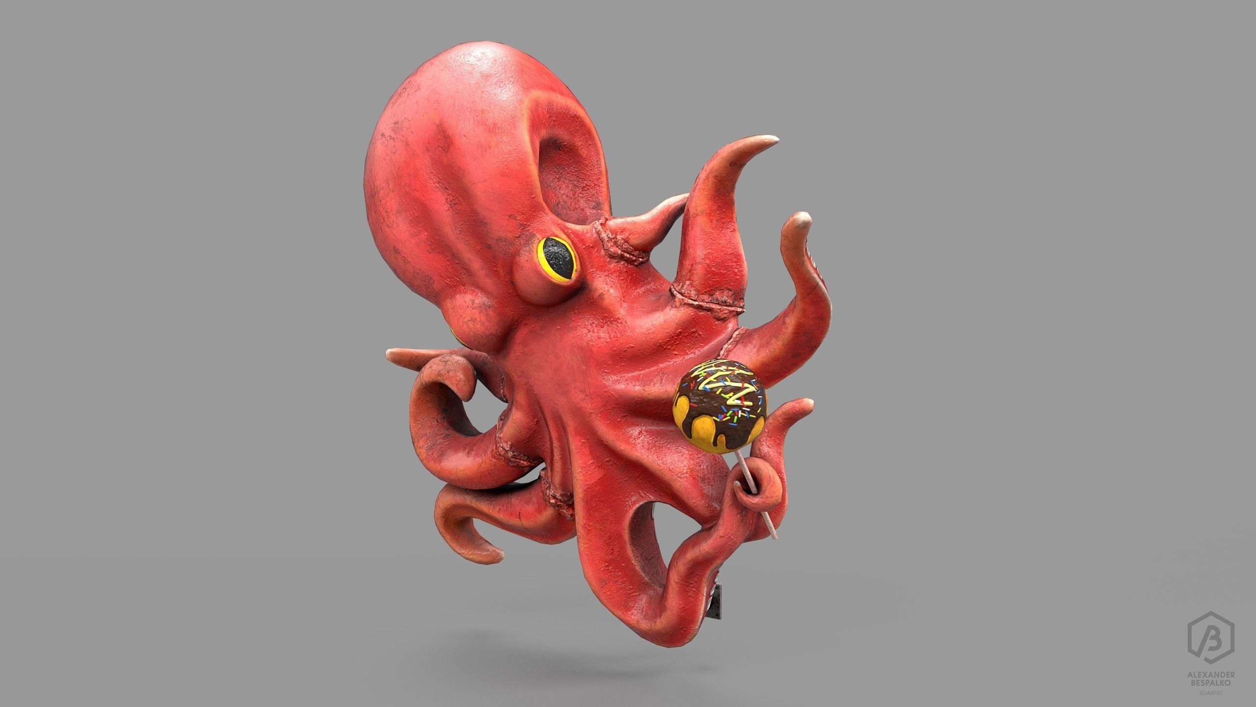Game Ready Japanese Signs Set Octopus Signboard Low-poly 3D model