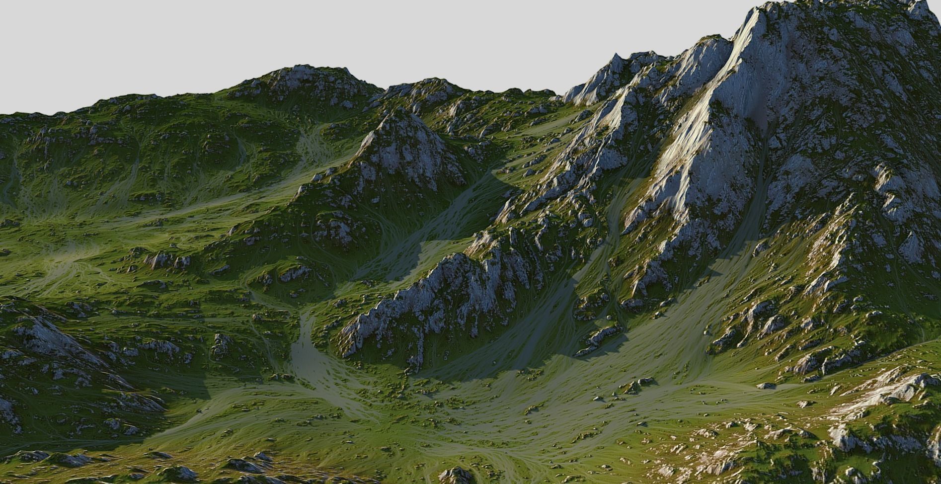 3D model Grass Map Mountains VR / AR / low-poly | CGTrader