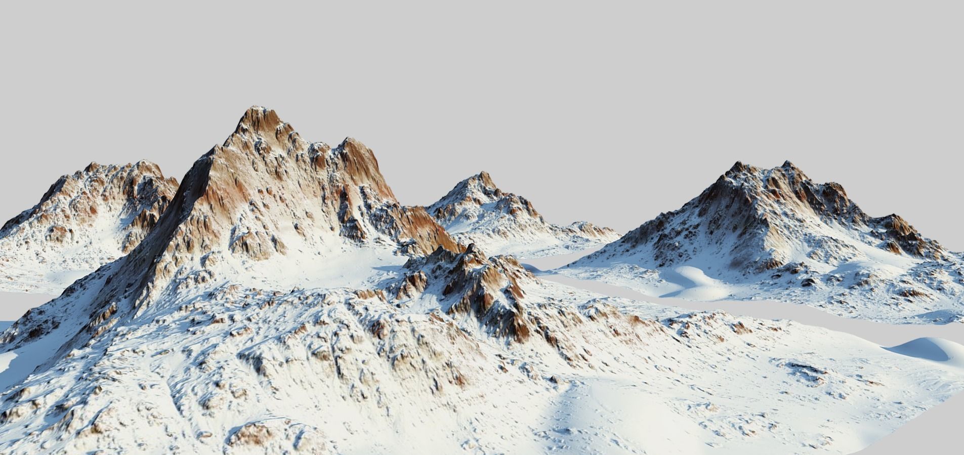 Snow mountain Pack Low-poly 3D model