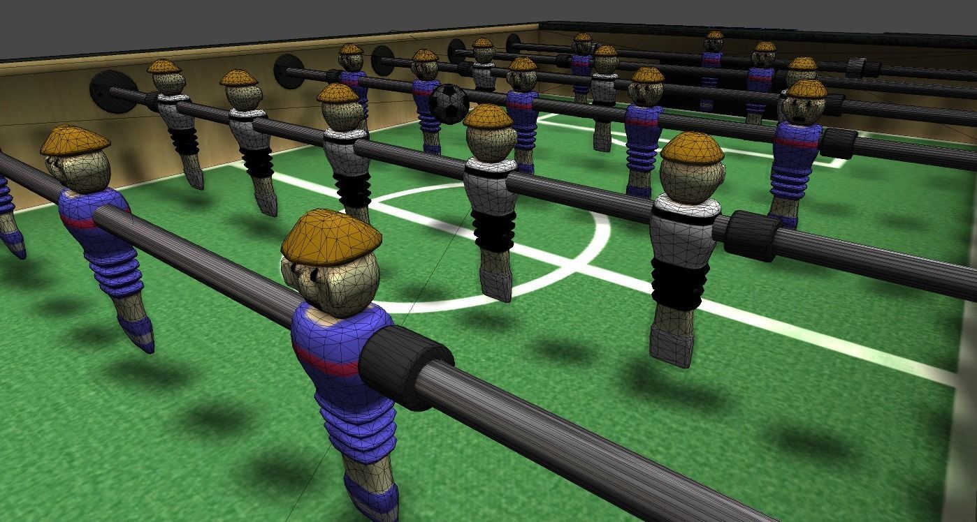 3D model TabletopSoccerSet foosball table VR / AR / lowpoly CGTrader