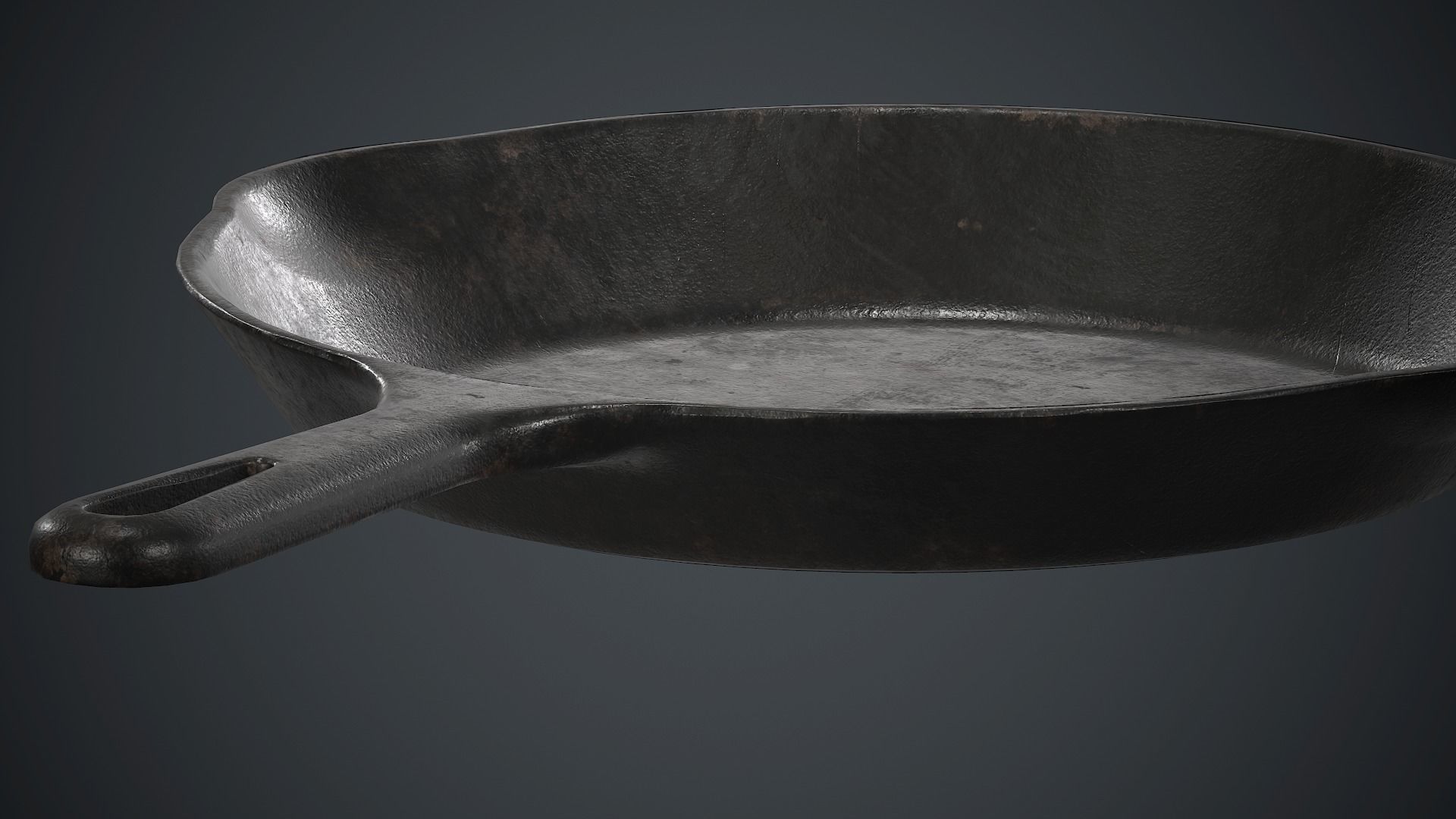 3D model Cast Iron Frying Pan PBR Game Ready VR / AR / lowpoly CGTrader