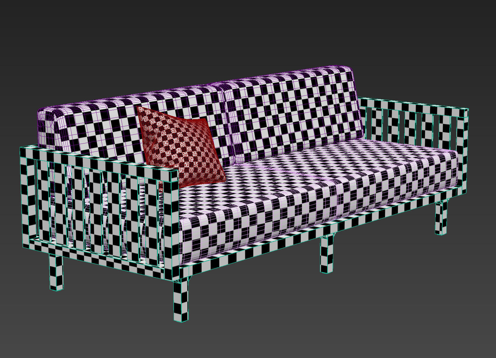 CB2 Tropez Black and White Stripe Sofa set 3D model CGTrader