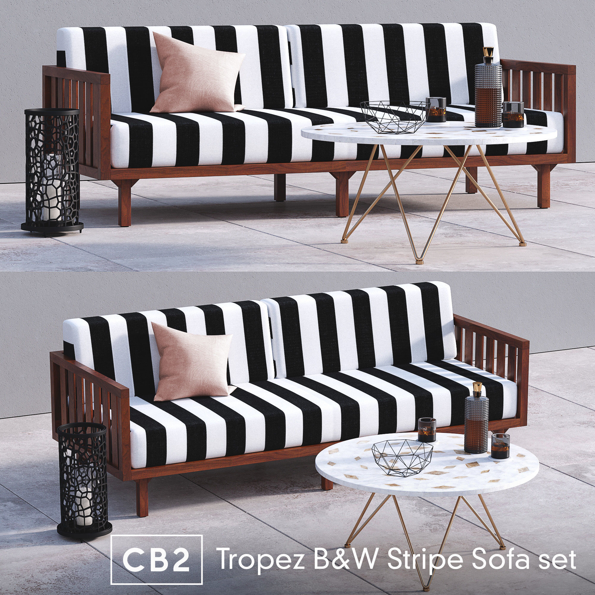 Cb2 Tropez Black And White Stripe Sofa Set Model Cb2 Tropez Black And White Stripe Sofa Set Model