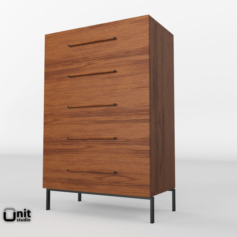Nash 5 Drawer Dresser By West Elm Cgtrader Nash 5 Drawer Dresser By West Elm Model Max Obj Mtl S Fbx Unitypackage