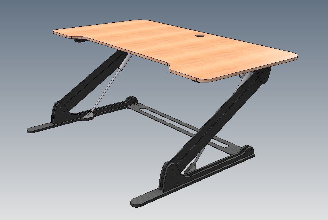 Custom Up Down Desk 3D model CGTrader