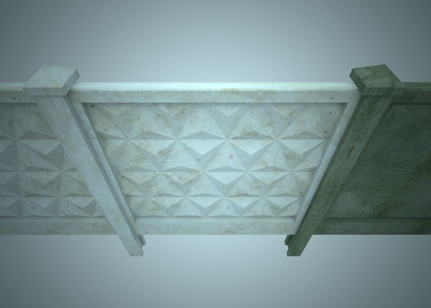 Modular concrete fence Low-poly 3D model