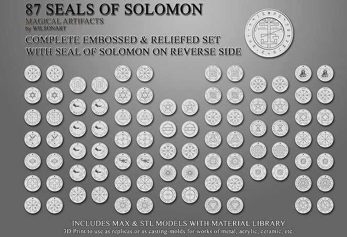 Seals of Solomon Complete Set 3D model 3D printable | CGTrader