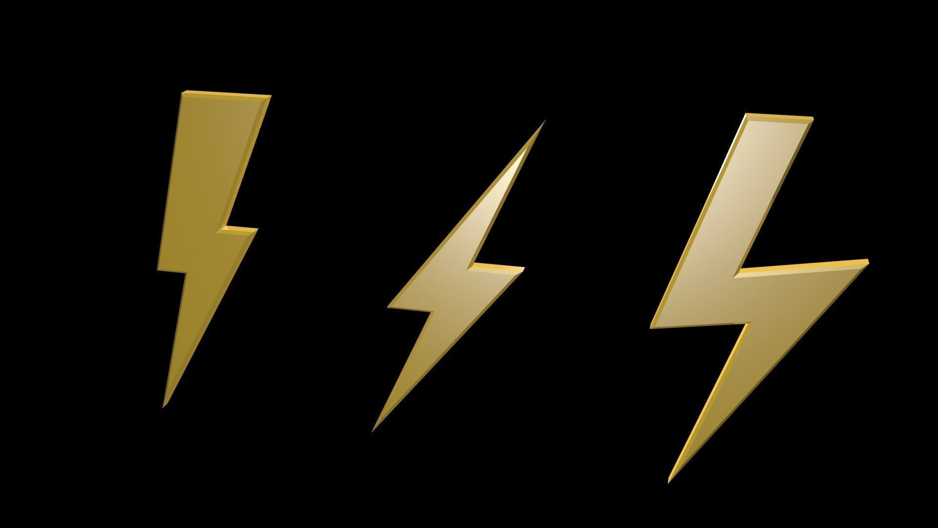 Low poly thunder symbols 1