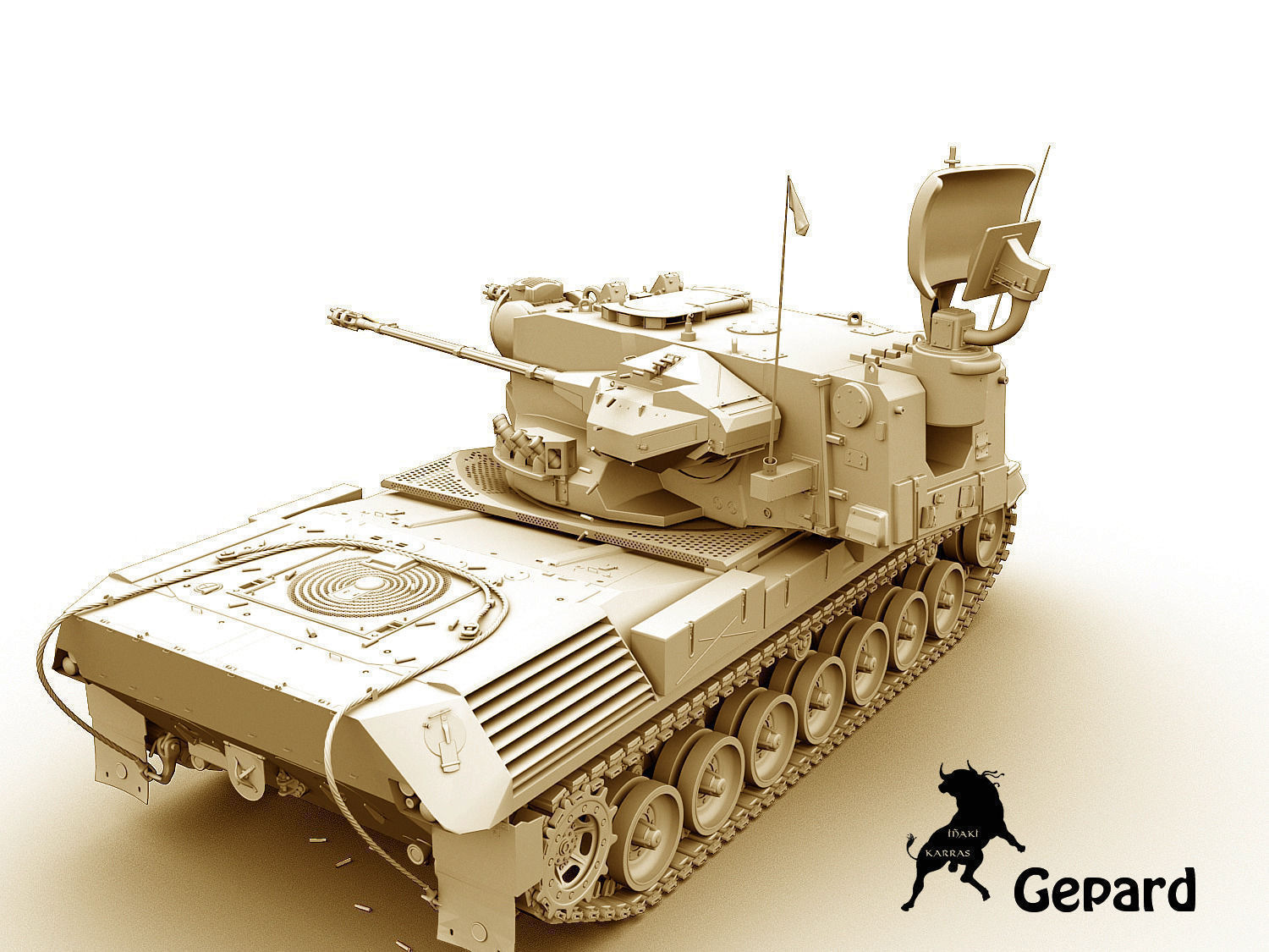 FlakPanzer Gepard 3D Model .max .obj - CGTrader.com