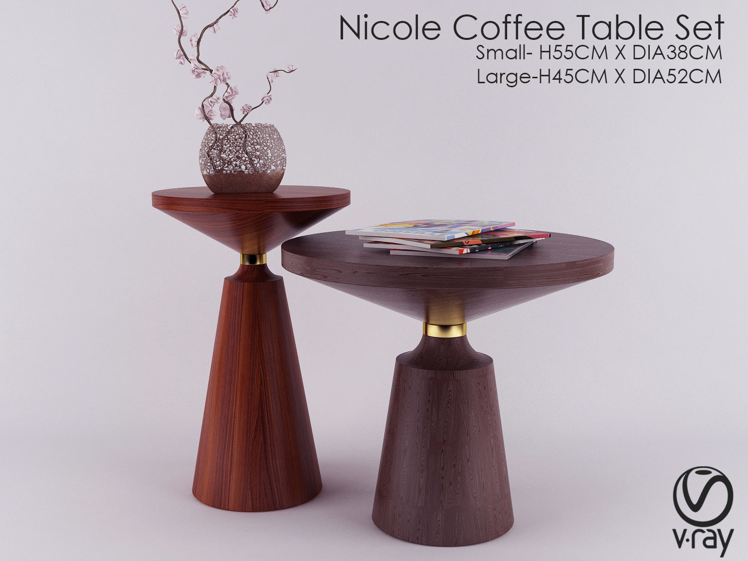 Nicole Coffee Table Set 3D model