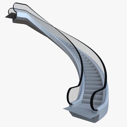 Spiralator curved escalator 3D model CGTrader