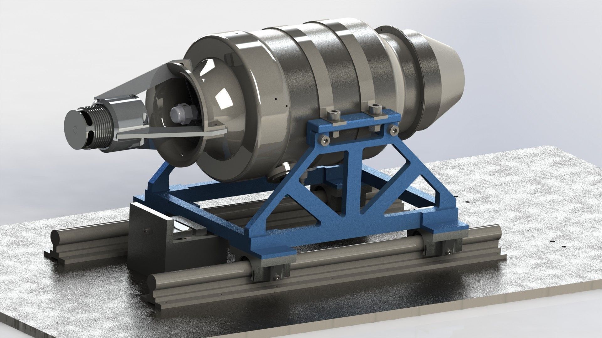 Turbojet engine Test Bed 3D model CGTrader