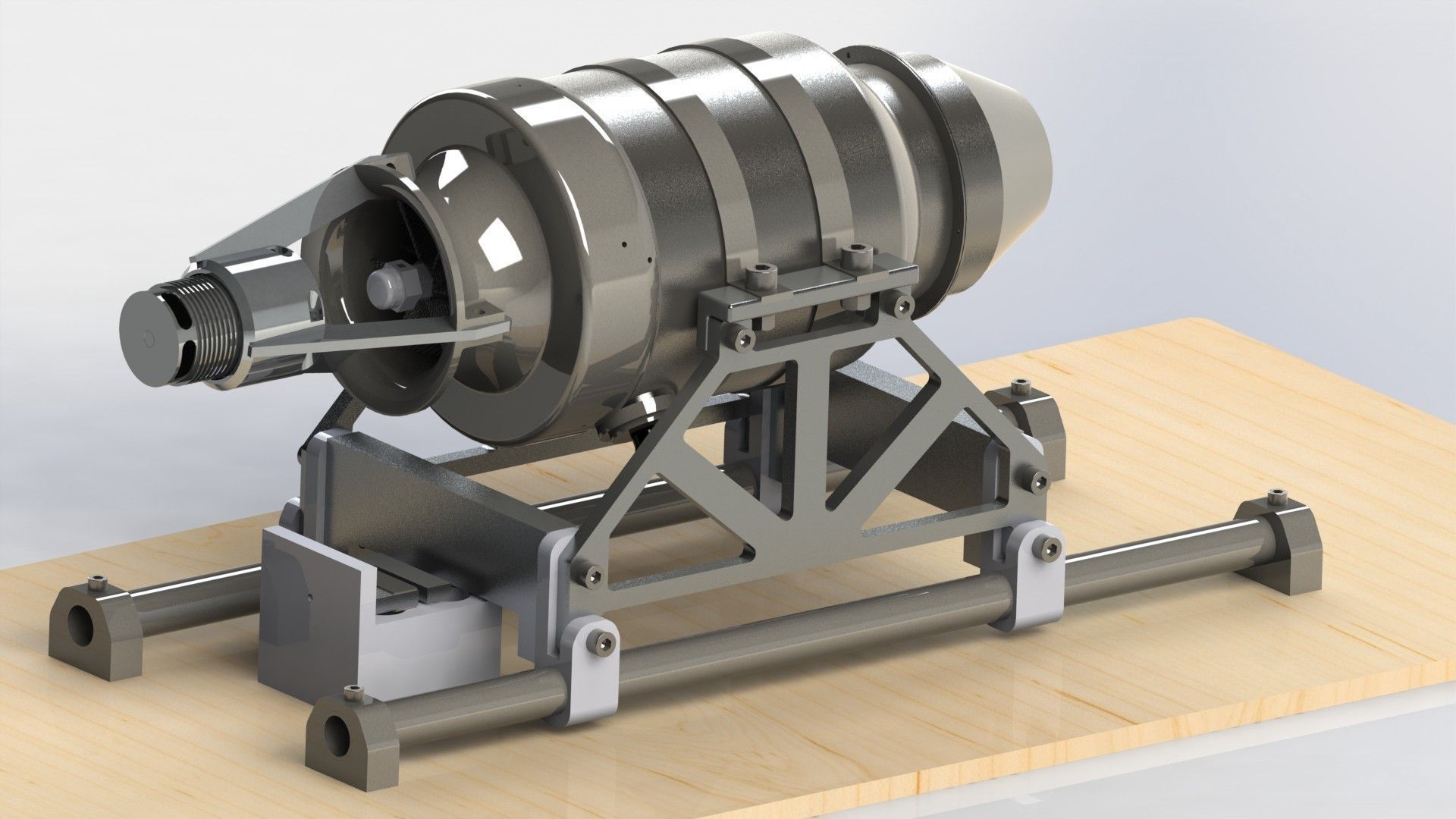 Turbojet engine Test Bed free 3D model CGTrader