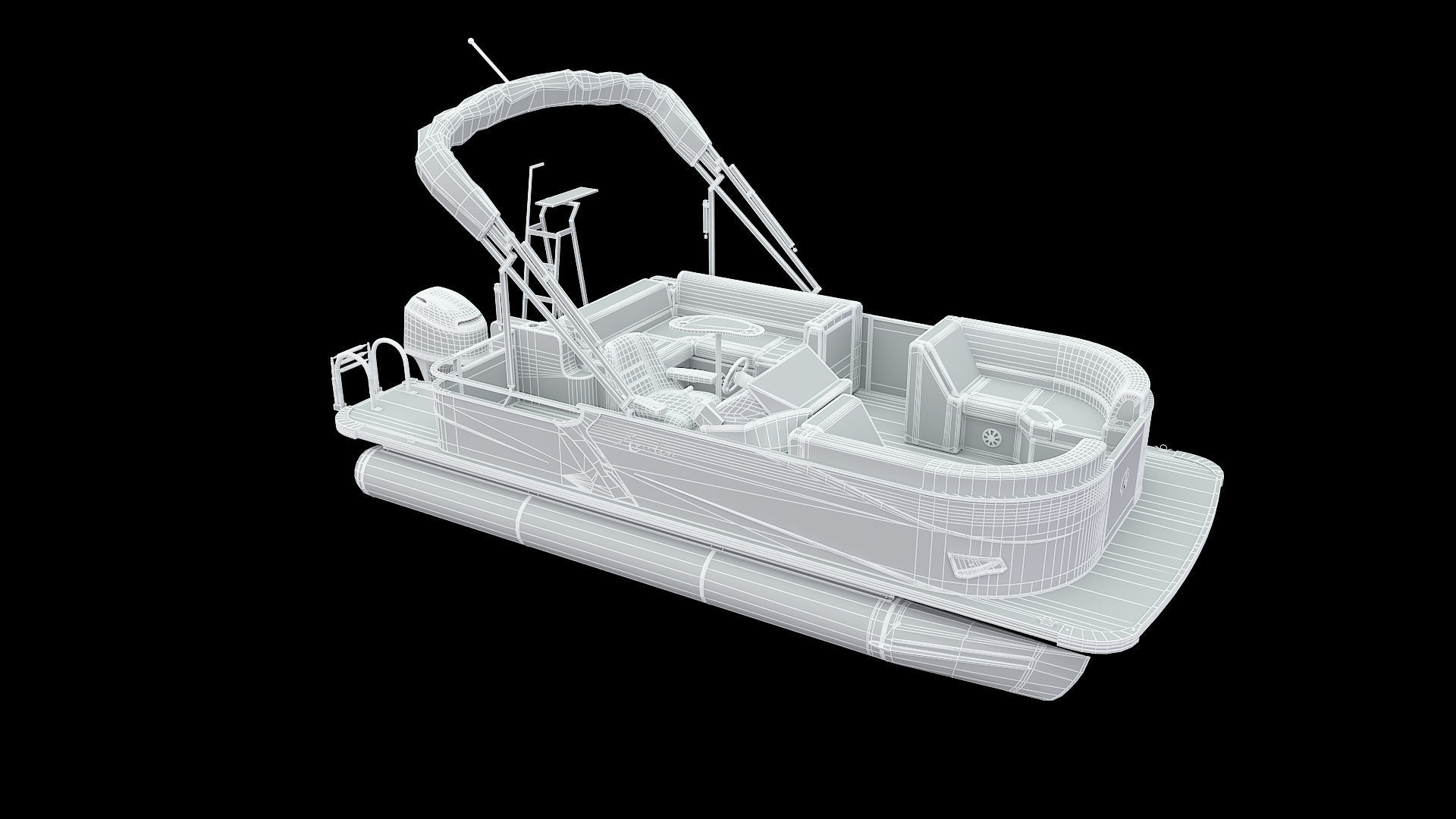 Pontoon Boat 3D model CGTrader