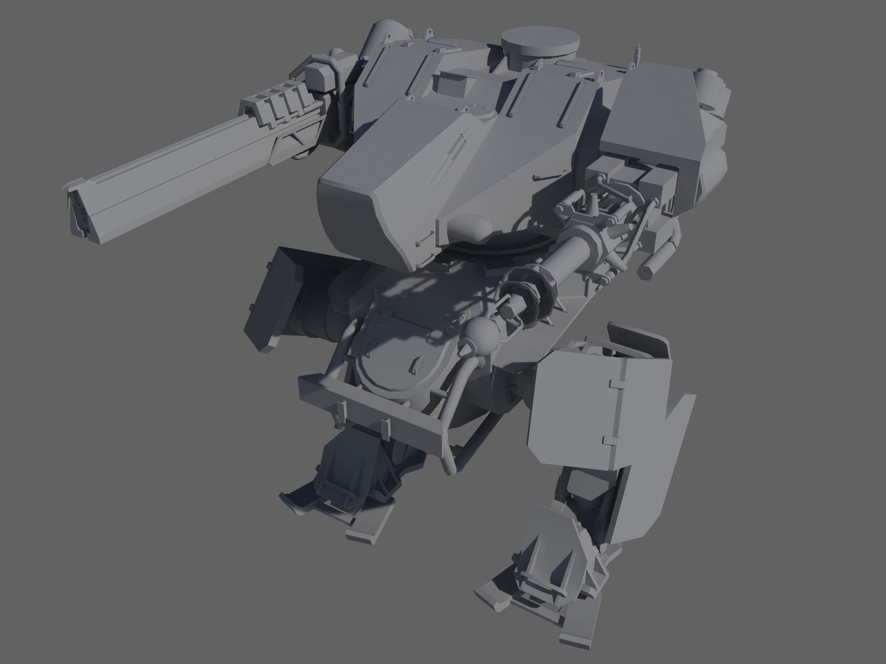 3D model Mech Tank LP animated VR / AR / lowpoly rigged animated