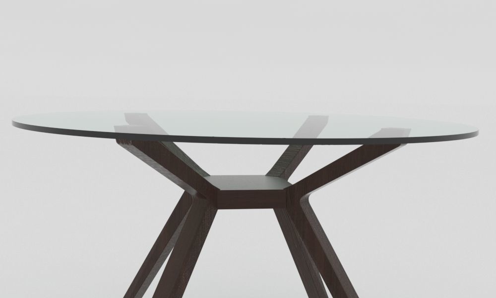 Wesley 4 Seater Round Glass Top Dining Table 3D model CGTrader