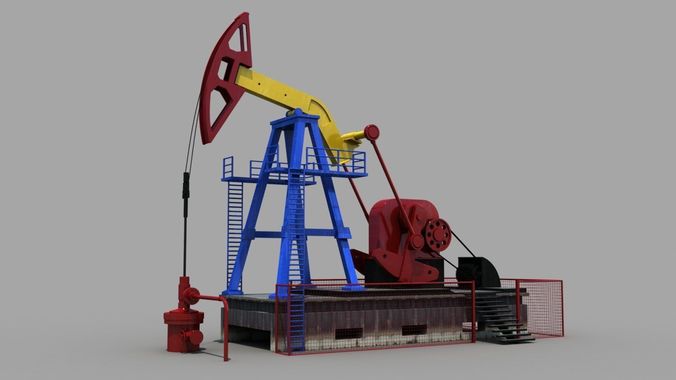 Oil derrick 3D model animated | CGTrader