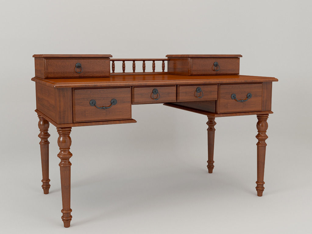 American Country Style Desk 3d Model