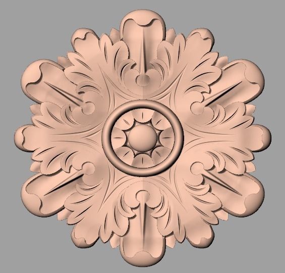 Round flower 3D STL model used for CNC router E017 3D model