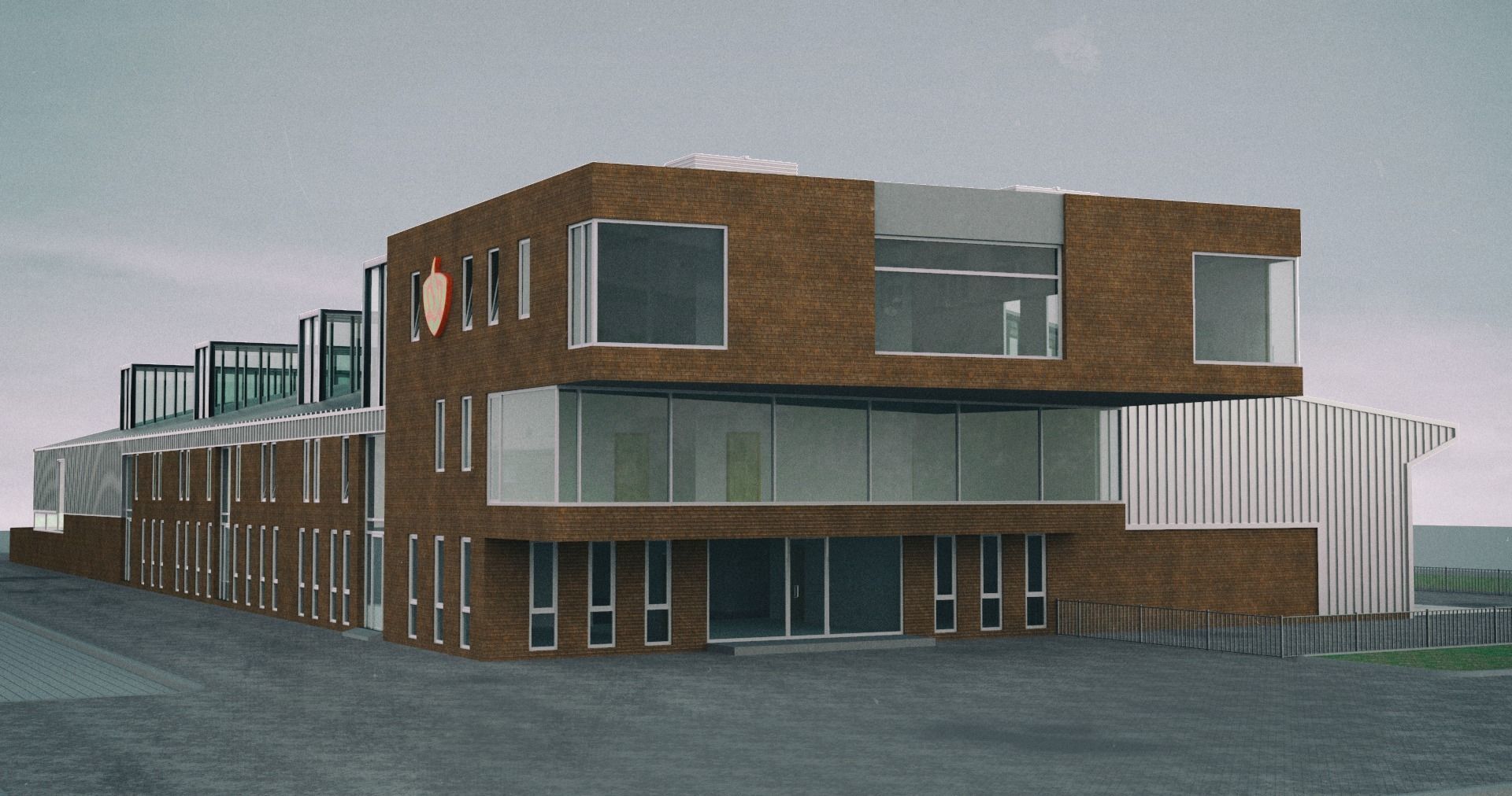 Fire Station Building Low-poly 3D model