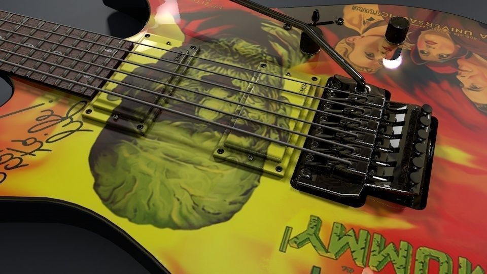 kirk hammett kh3 kirk hammett esp kh 3 karloff mummy guitar 3d model obj kirk hammett kh3 kirk hammett esp kh 3 karloff mummy guitar 3d model obj