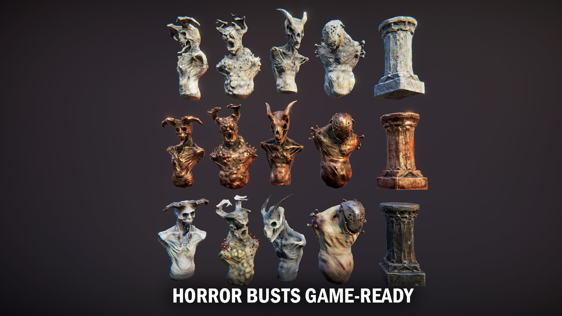3D model Horror busts VR / AR / lowpoly CGTrader