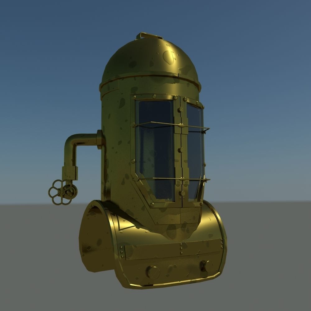 3D model Vintage Diving Helmet VR / AR / lowpoly CGTrader